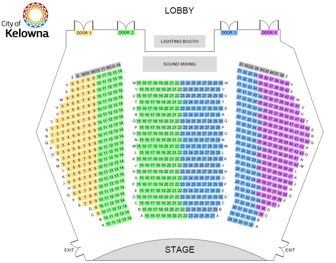 Theatre seating chart Kelowna Community Theatre